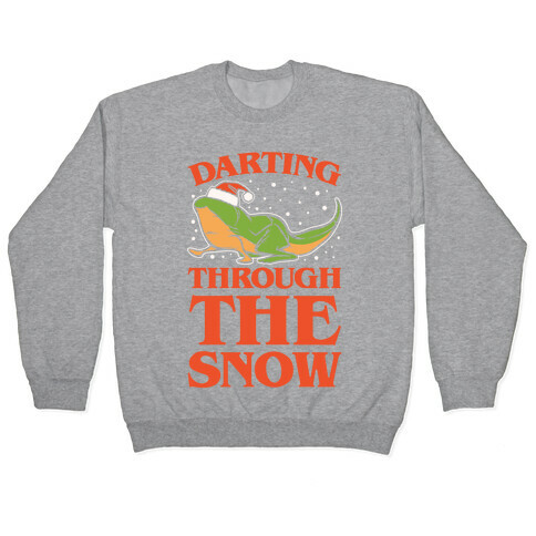 Darting Through The Snow Parody White Print Pullover