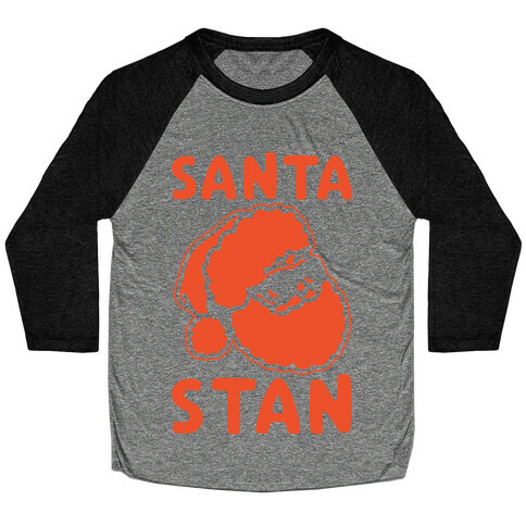 Santa Stan Parody White Print Baseball Tee