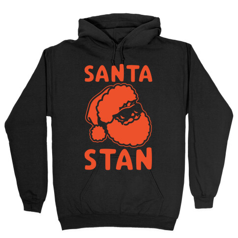 Santa Stan Parody White Print Hooded Sweatshirt