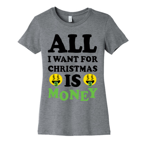 All I Want For Christmas Is Money Womens T-Shirt