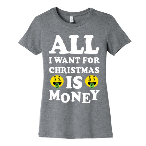 All I Want For Christmas Is Money Womens T-Shirt