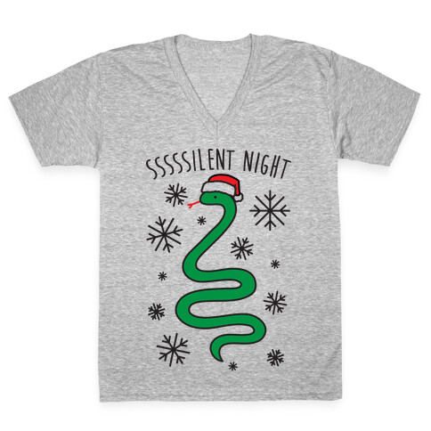 Sssssilent Night Snake V-Neck Tee Shirt