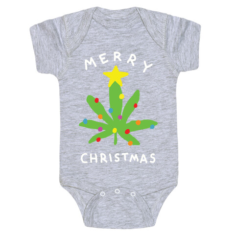 Merry Christmas Pot Leaf Baby One-Piece