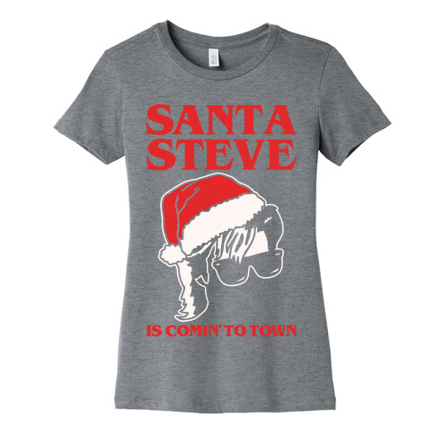 Santa Steve Parody White Print Womens T-Shirt