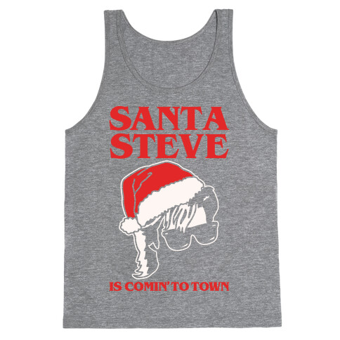 Santa Steve Parody White Print Tank Top