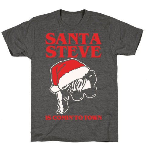 Santa Steve Parody White Print T-Shirt