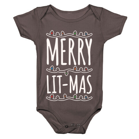 Merry Lit-mas White Font Baby One-Piece