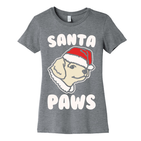 Santa Paws White Print Womens T-Shirt