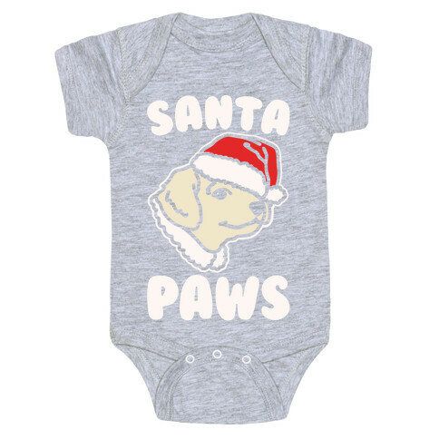 Santa Paws White Print Baby One-Piece