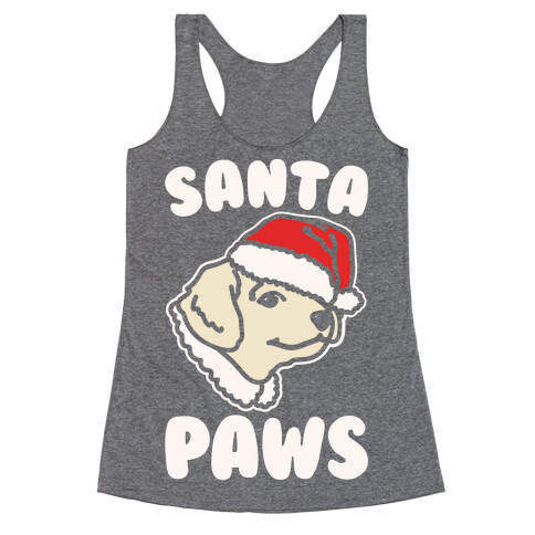 Santa Paws White Print Racerback Tank Top