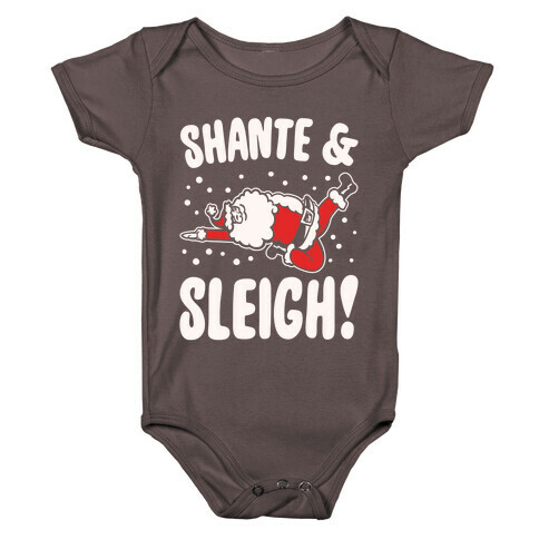 Shante & Sleigh Parody White Print Baby One-Piece