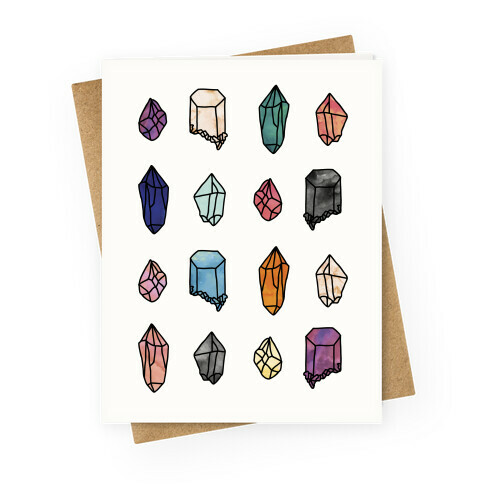 Watercolor Crystal Pattern Greeting Card