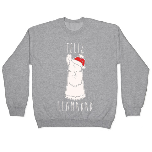 Feliz Llamadad Parody White Print Pullover