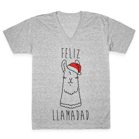 Feliz Llamadad Parody V-Neck Tee Shirt