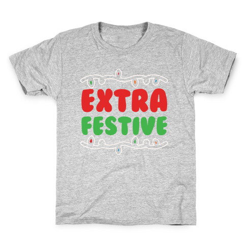 Extra Festive White Print Kids T-Shirt