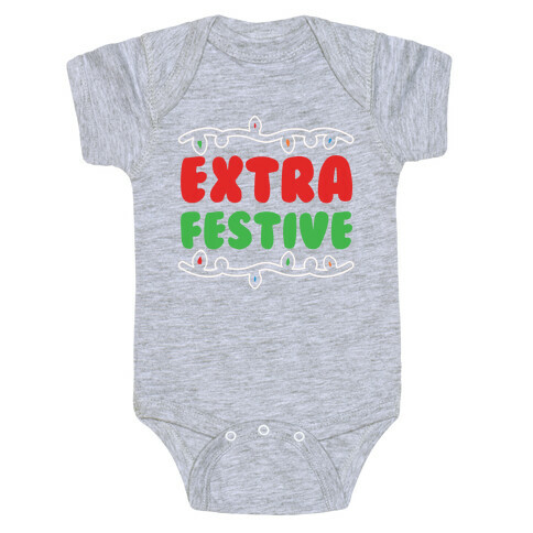 Extra Festive White Print Baby One-Piece