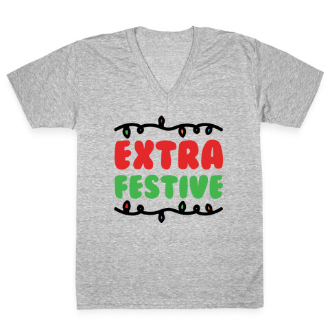 Extra Festive  V-Neck Tee Shirt