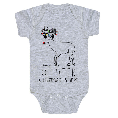 Oh Deer Christmas Is Here Baby One-Piece