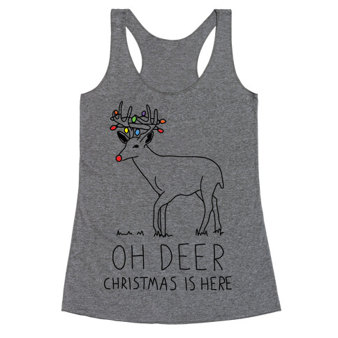 Oh Deer Christmas Is Here Racerback Tank Top