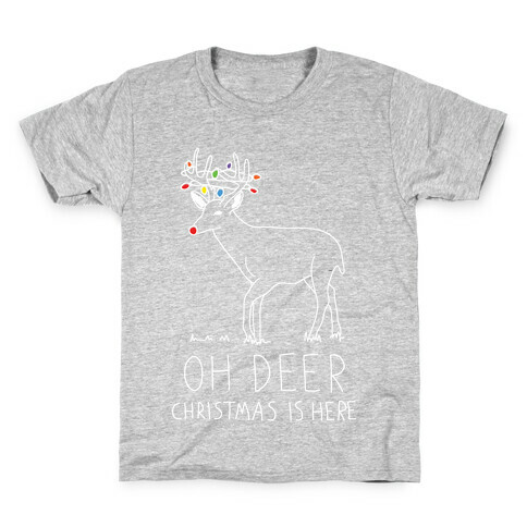 Oh Deer Christmas Is Here Kids T-Shirt