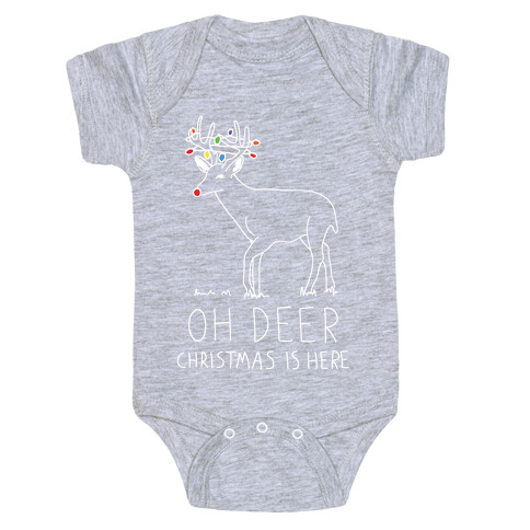 Oh Deer Christmas Is Here Baby One-Piece