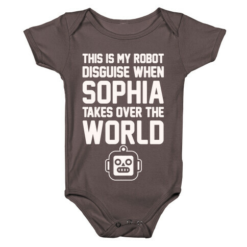 Robot Disguise White Print Baby One-Piece