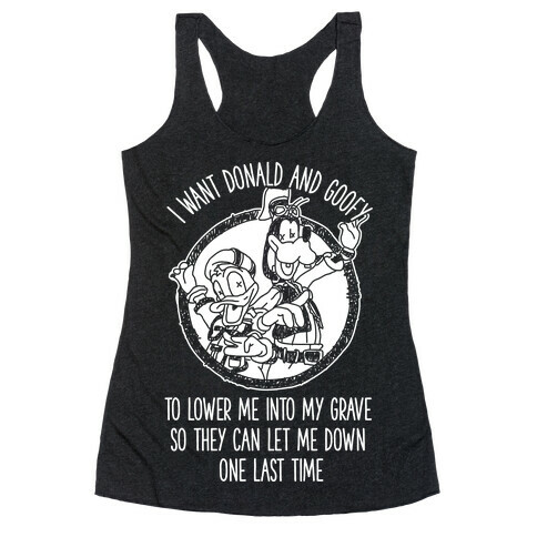 Donald and Goofy Let Me Down Racerback Tank Top