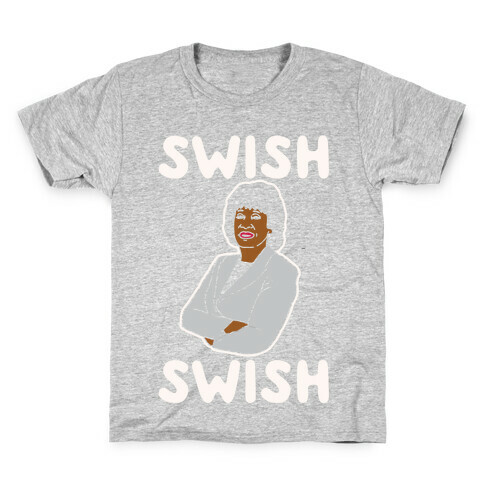 Swish Swish Maxine Waters Parody White Print Kids T-Shirt