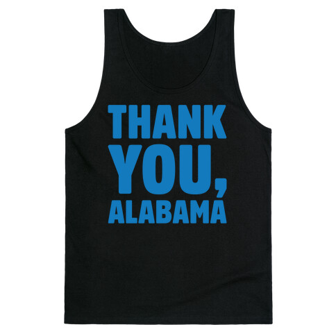 Thank You Alabama White Print Tank Top