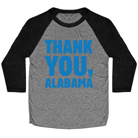 Thank You Alabama White Print Baseball Tee