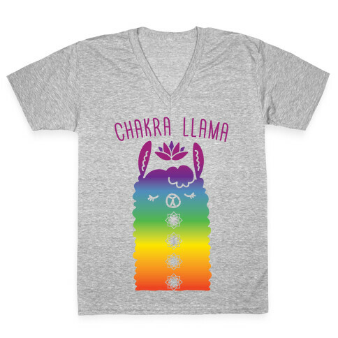 Chakra Llama V-Neck Tee Shirt