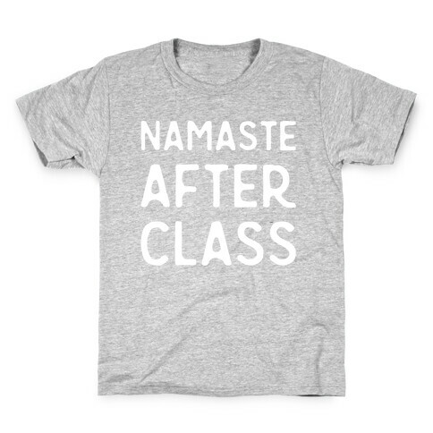 Namaste After Class White Print Kids T-Shirt