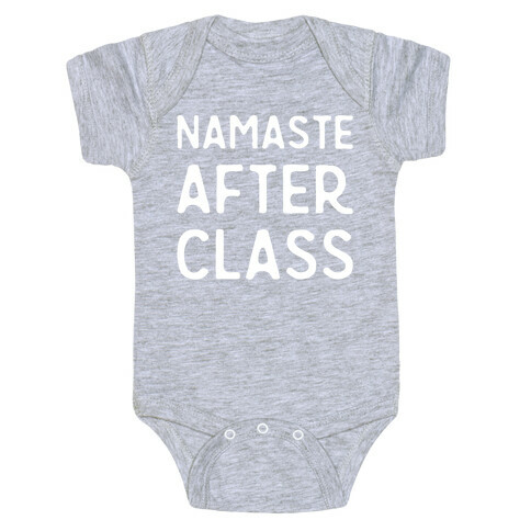 Namaste After Class White Print Baby One-Piece