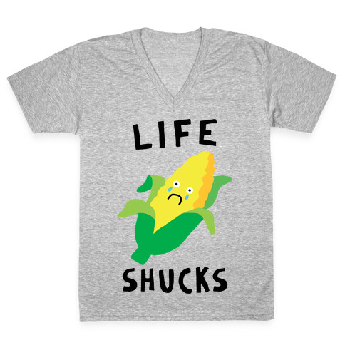 Life Shucks V-Neck Tee Shirt