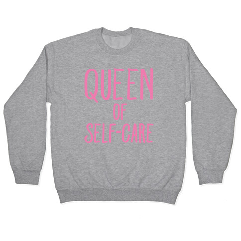Queen of Self-Care White Print Pullover