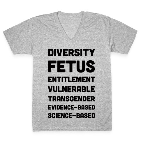 CDC Banned Words V-Neck Tee Shirt