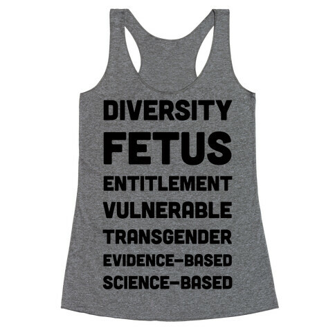CDC Banned Words Racerback Tank Top
