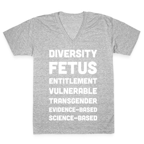 CDC Banned Words V-Neck Tee Shirt