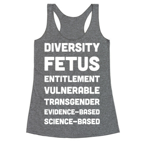 CDC Banned Words Racerback Tank Top