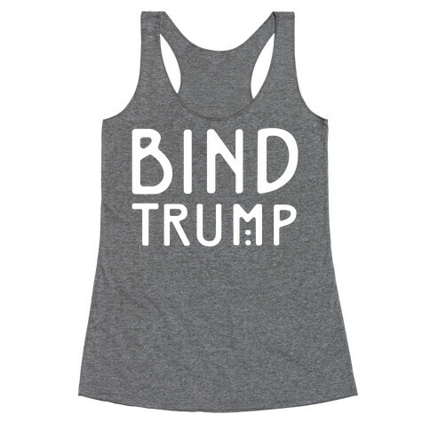 Bind Trump White Print Racerback Tank Top