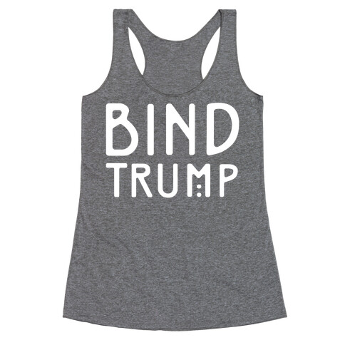 Bind Trump White Print Racerback Tank Top