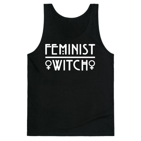 Feminist Witch White Print Tank Top
