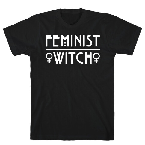 Feminist Witch White Print T-Shirt