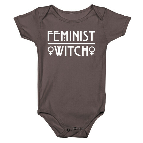 Feminist Witch White Print Baby One-Piece