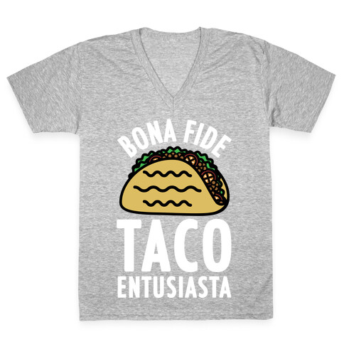 Bona Fide Taco Enthusiasta V-Neck Tee Shirt