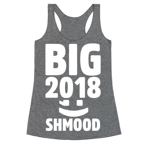 Big 2018 Shmood White Print Racerback Tank Top