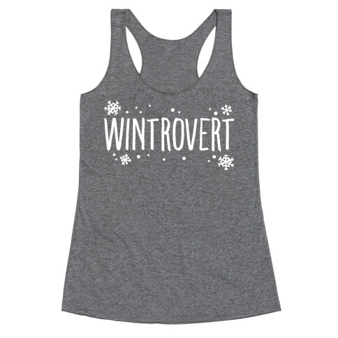 Wintrovert White Print Racerback Tank Top