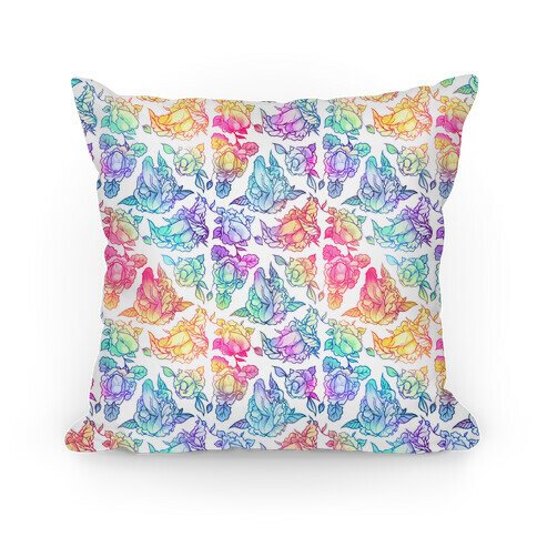 Floral Penis Rainbow Pillow