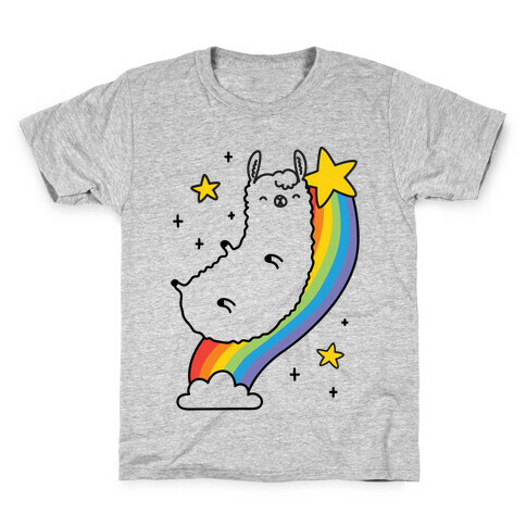 Llama On A Rainbow Kids T-Shirt