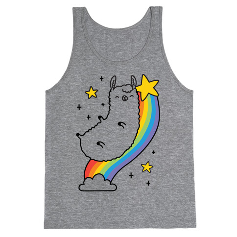 Llama On A Rainbow Tank Top